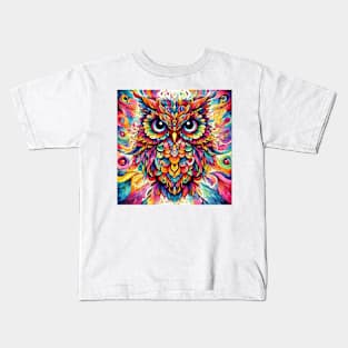 Abstract painting of a owl Kids T-Shirt